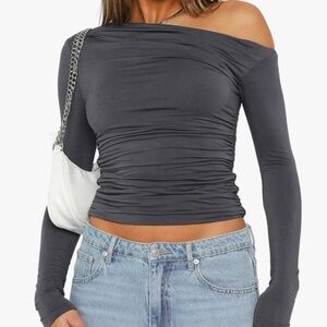 NWOT Long Sleeve Crop Off the Shoulder Top